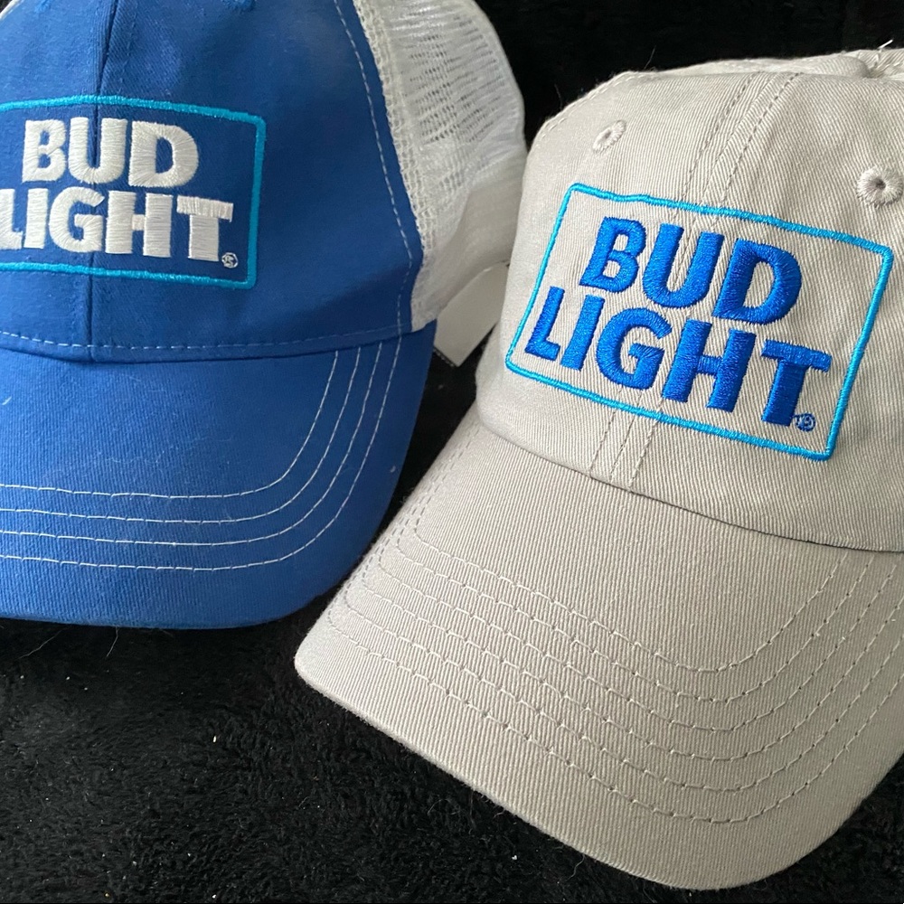 Lot Of Two Adjustable Bud Light Hats Official